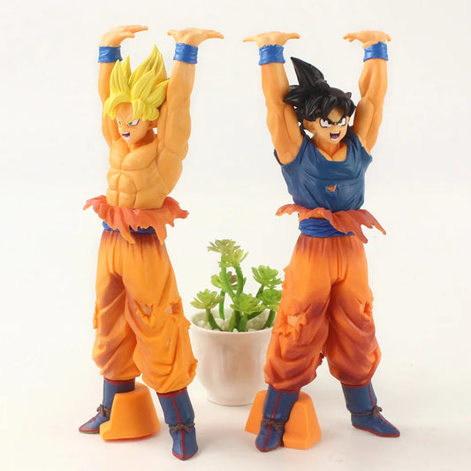 24CM Anime Dragon Ball Super Saiyan Son Goku Kakarotto Spirit Bomb Action Figure Pvc Model Collection Toys Gift